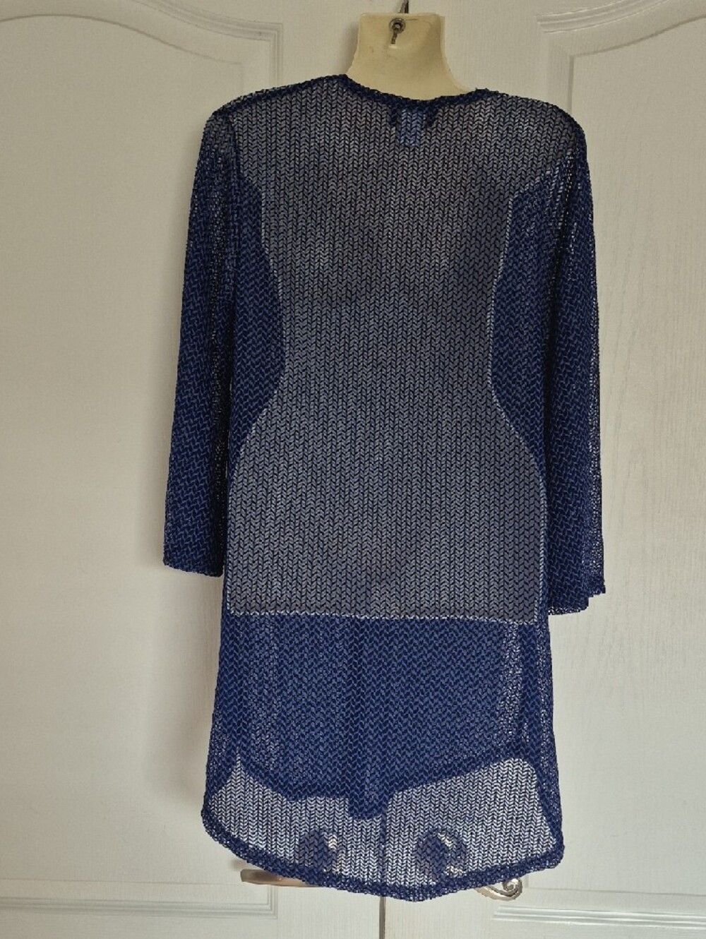 Jordan Taylor Navy Sheer V-Neck Swim Coverup - Picture 4 of 16